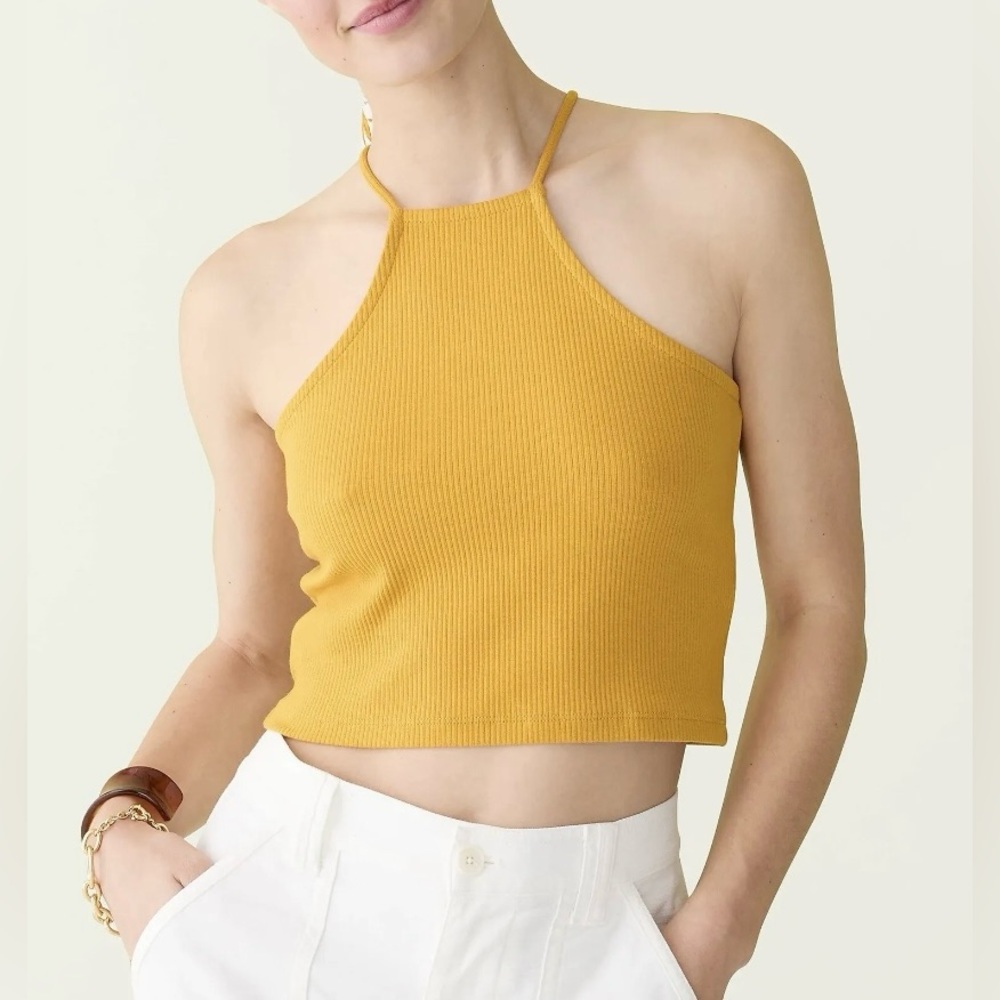 J Crew ribbed halter top crop